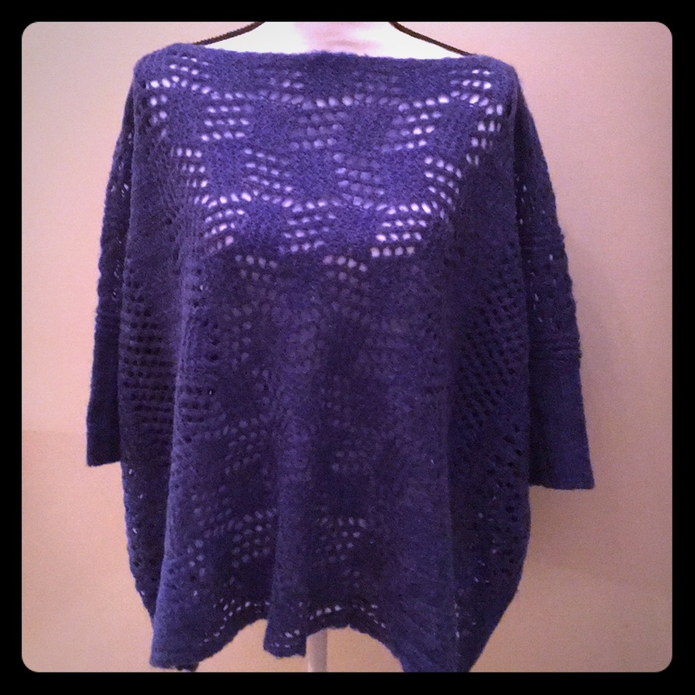 Beautiful BCBG Purple Wool Crochet Sweater